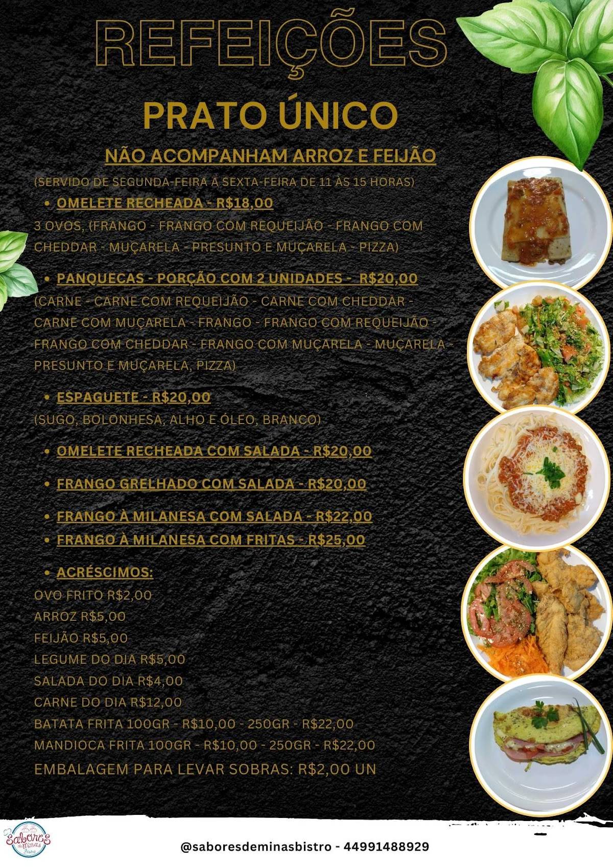 Sabores de Minas Bistrô cardápio