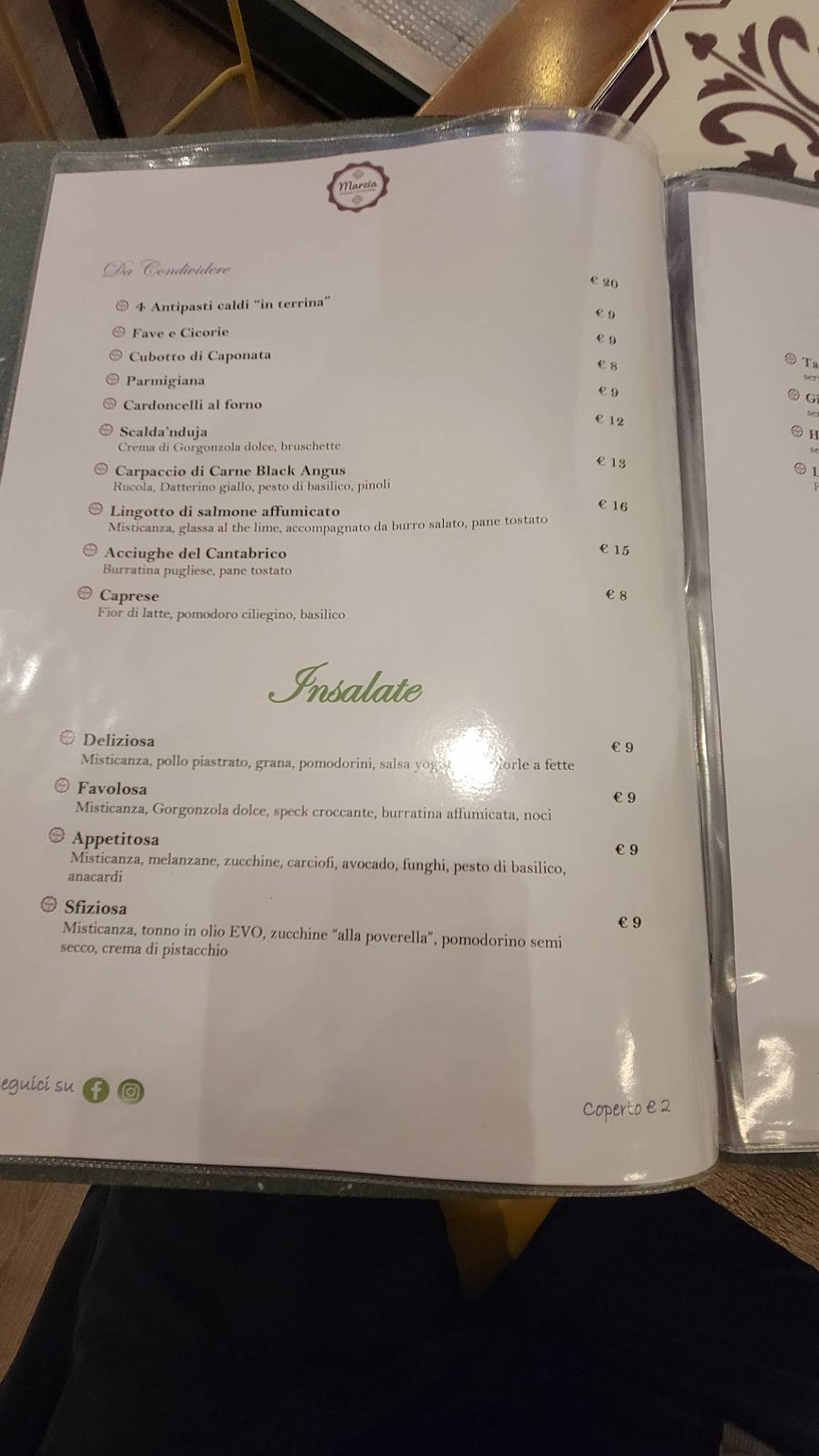 Menu di Marzia 