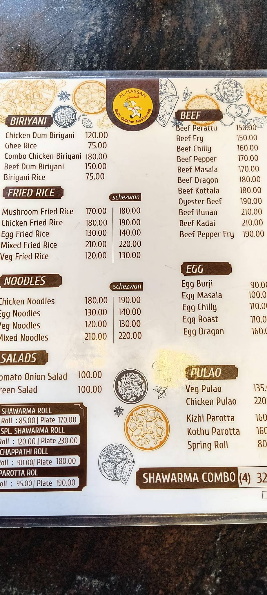 Matbakh Al Laila Multi Cuisine Restaurant- Plamoodu menu