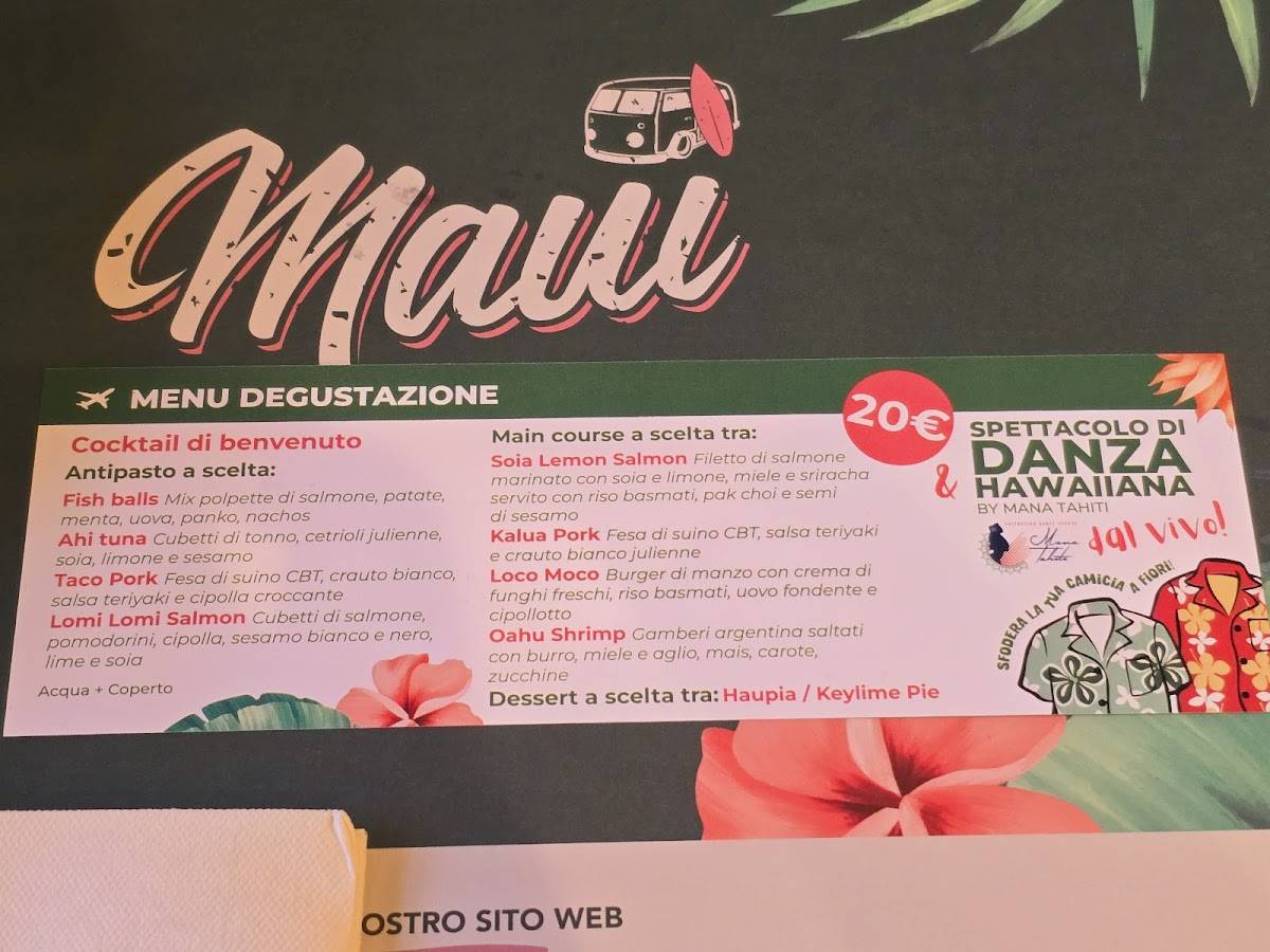Menu di Maui Hawaiian Restaurant 