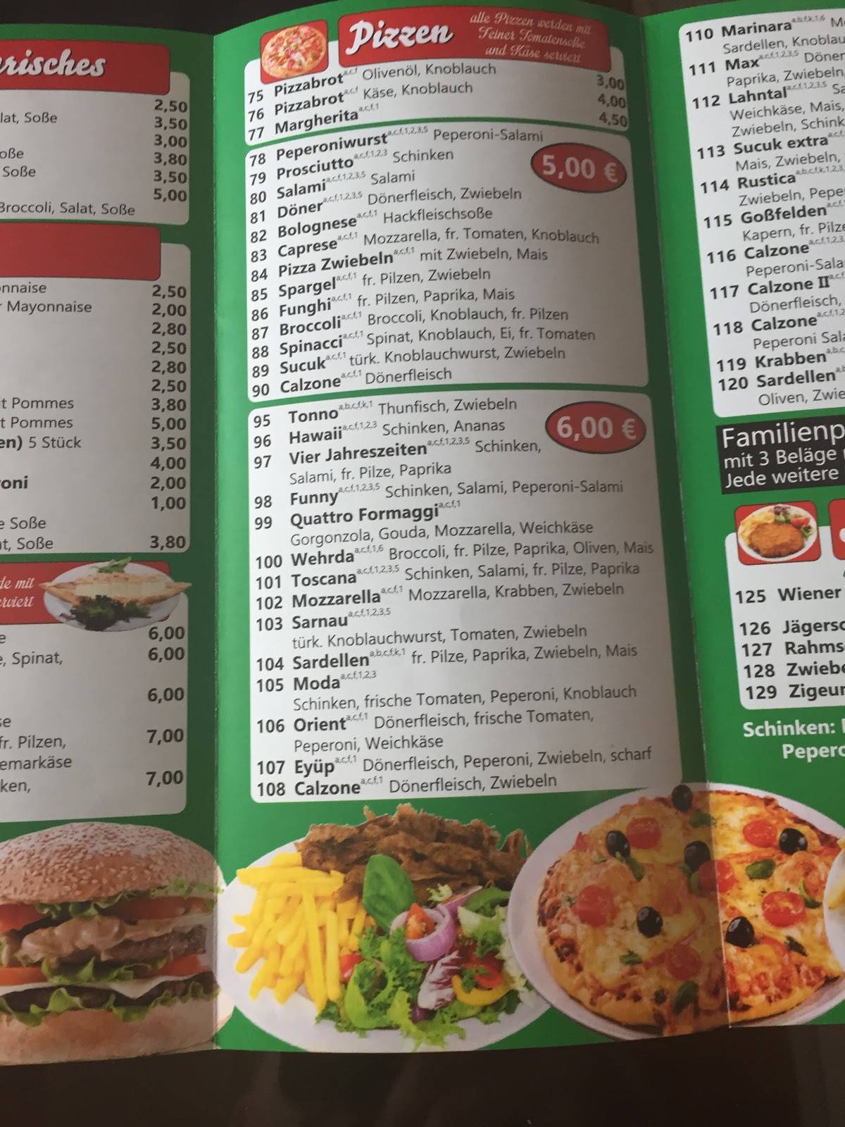 Speisekarte von Max Döner pizza, Lahntal
