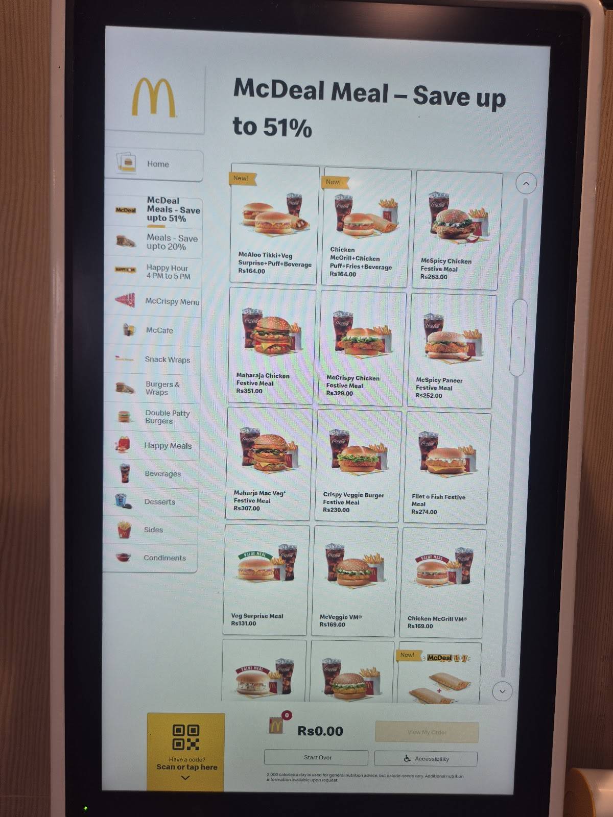 McDonald's menu