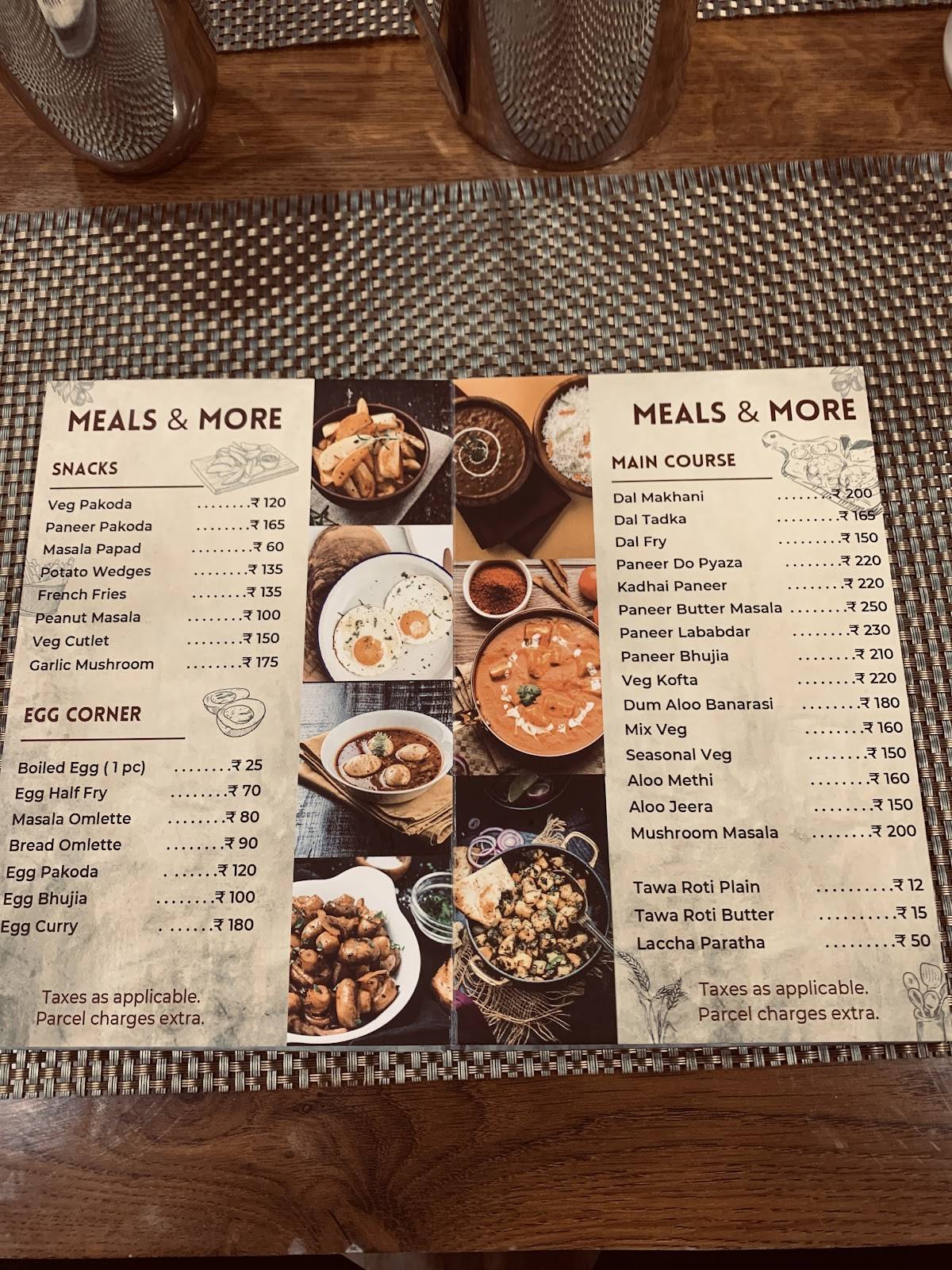 Meals & More menu