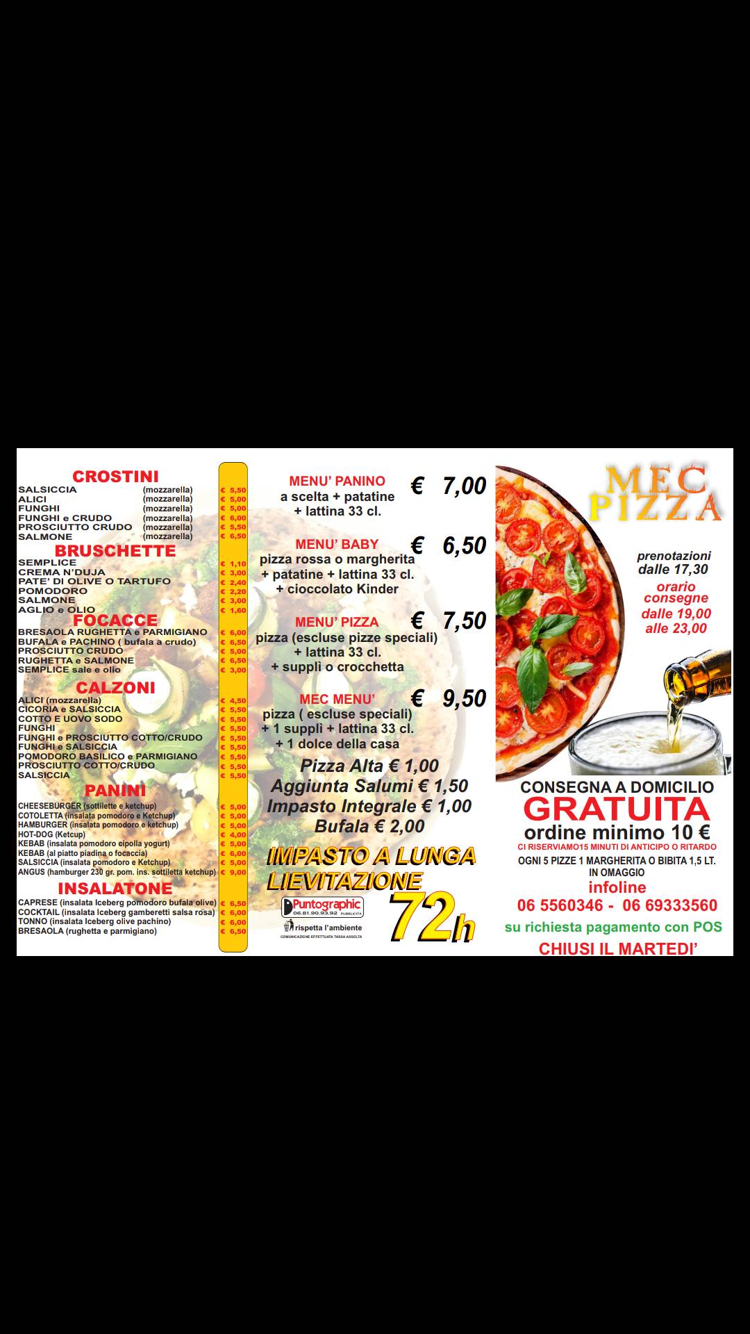 Menu di Mec Pizza Portuense 