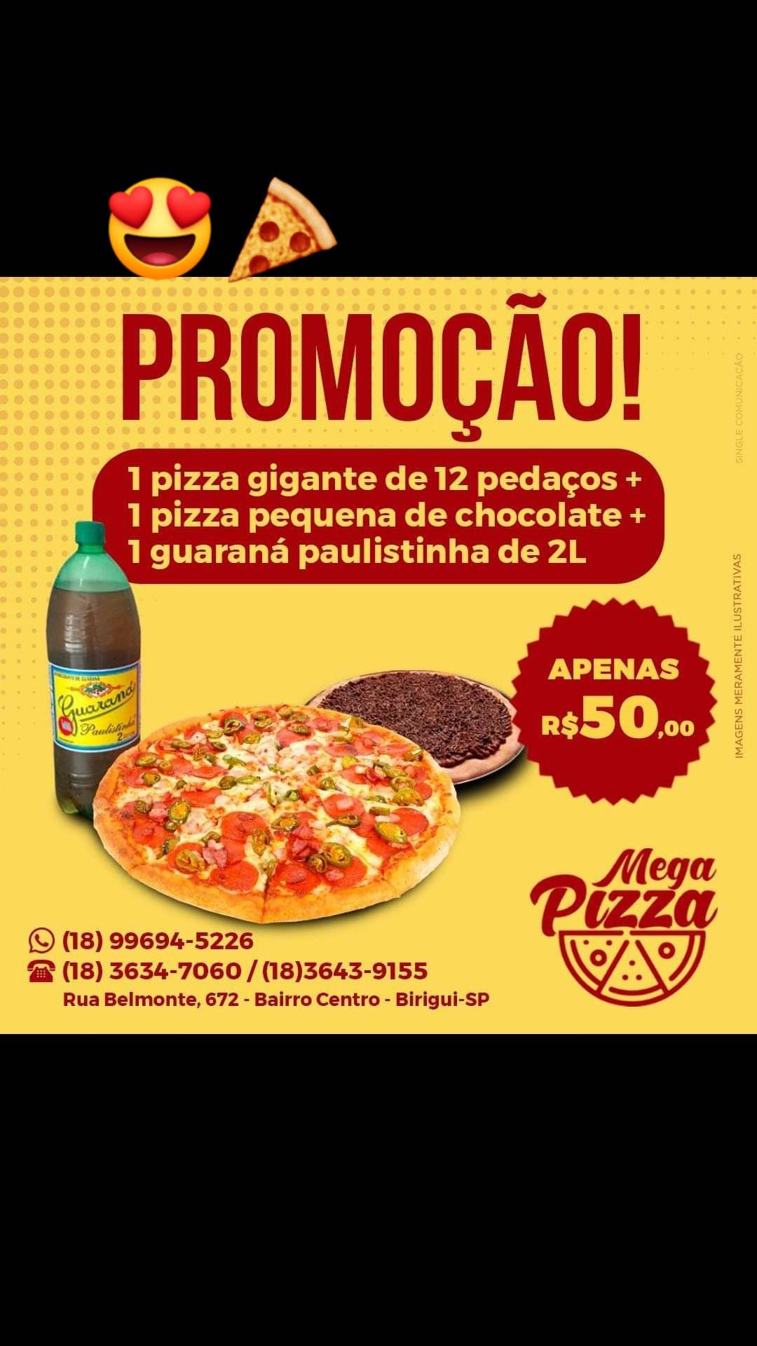 Mega Pizza cardápio
