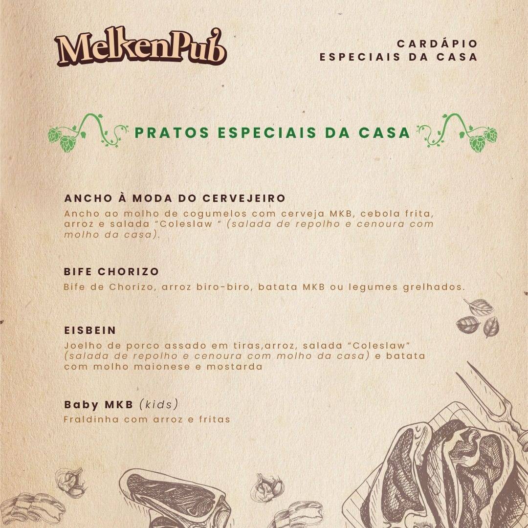 Melkenpub Bar e Restaurante cardápio