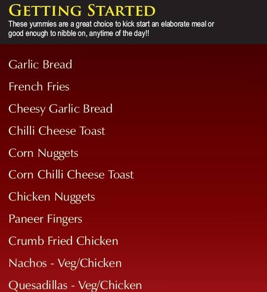 Mellow cafe menu