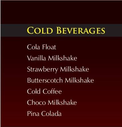 Mellow cafe menu