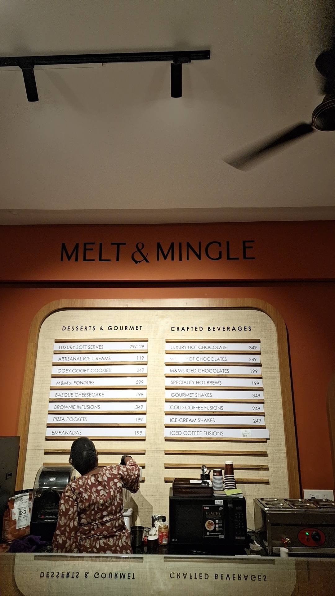 Melt and Mingle menu