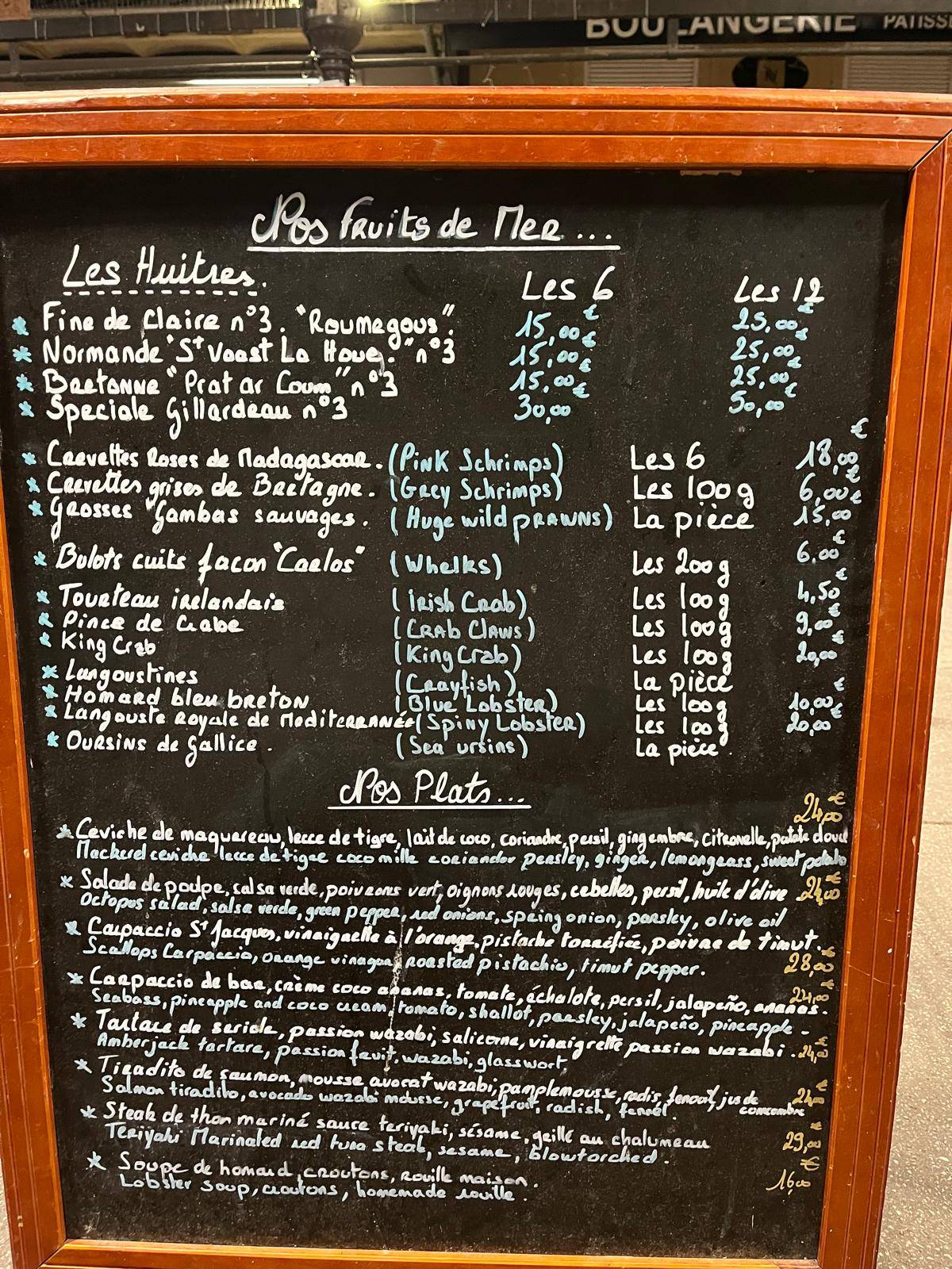 Menu de Mer Sea