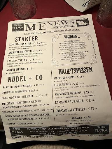 Menu di Trattoria Flora 