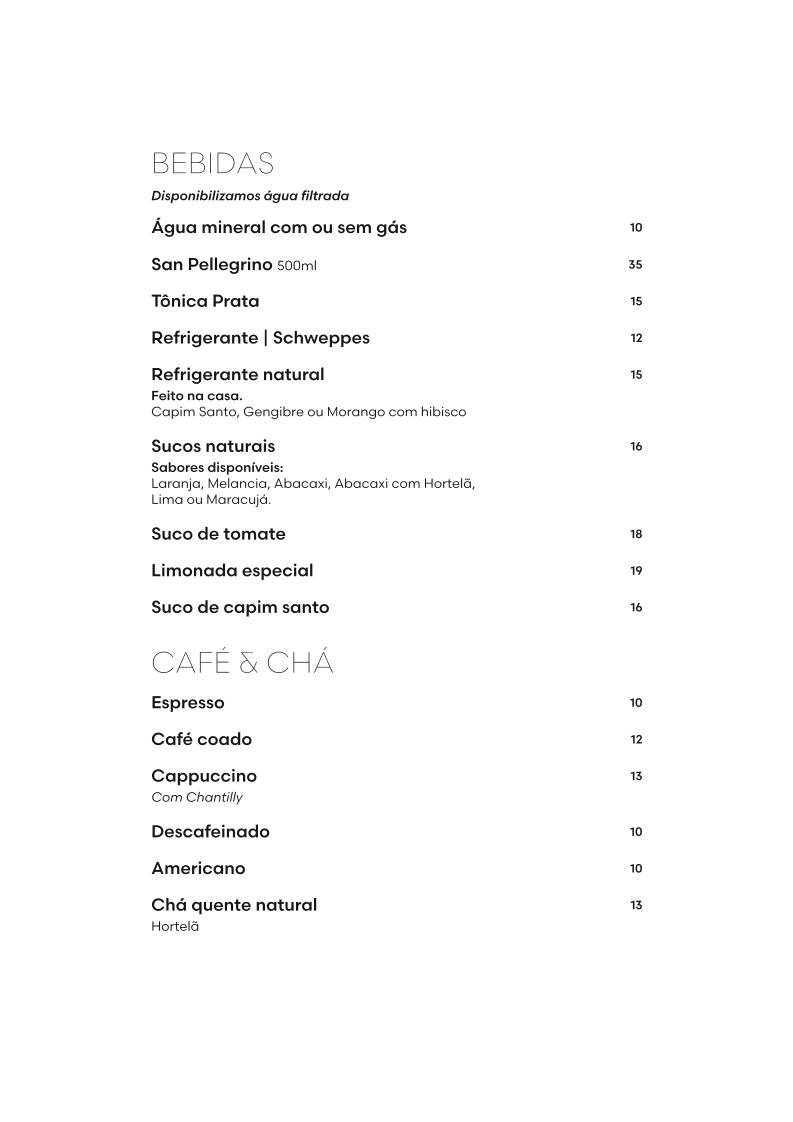 Restaurante Mestiço cardápio