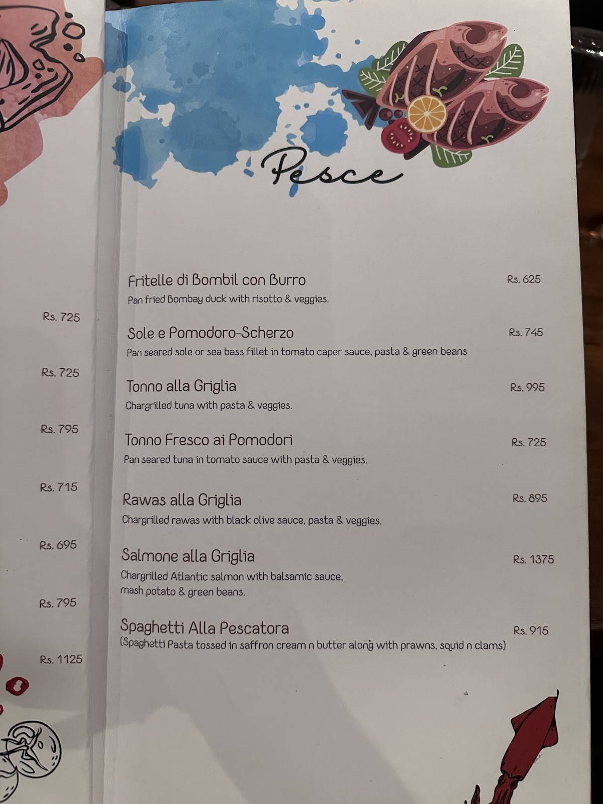 Mia Cucina menu