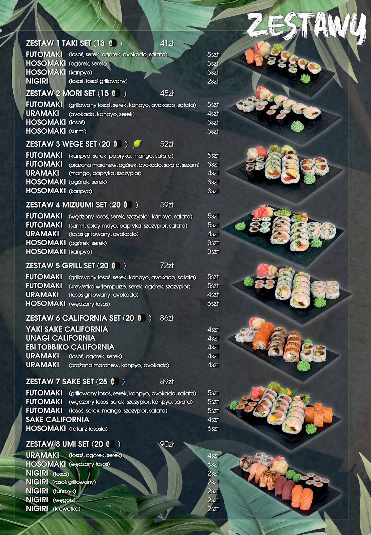 Menu at Midori Sushi Restauracja azjatycka / Ostrowiec Świętokrzyski