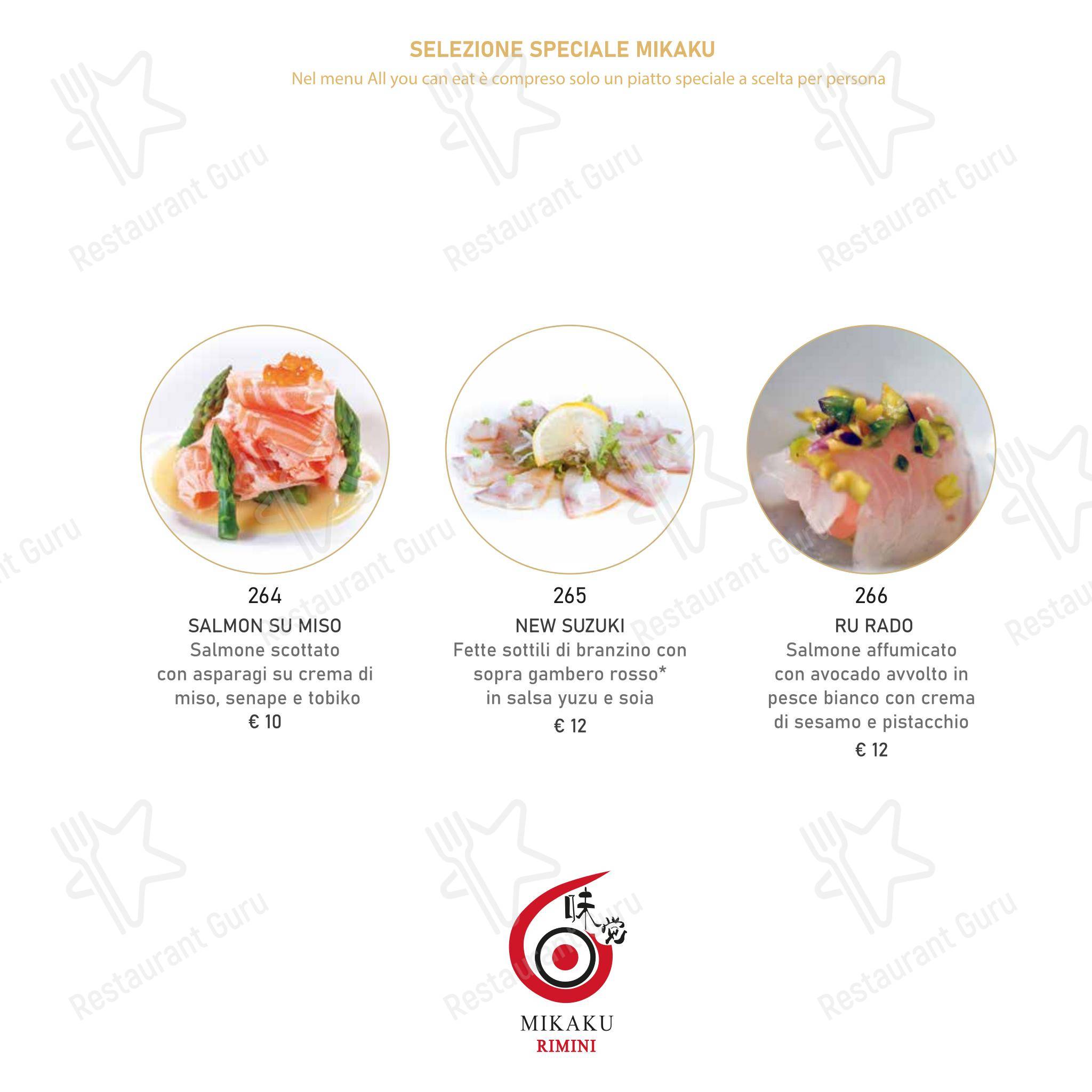 Mikaku sushi in Rimini - Menu