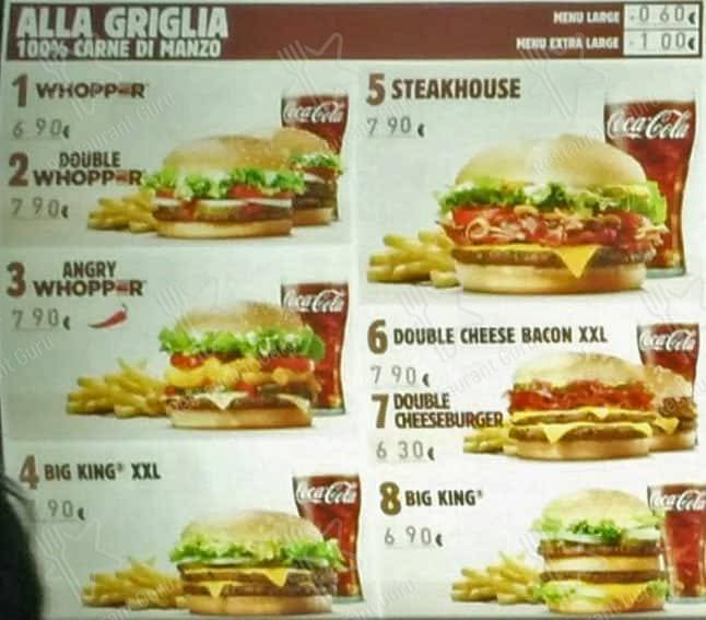 Menu di King Kebab Milano 