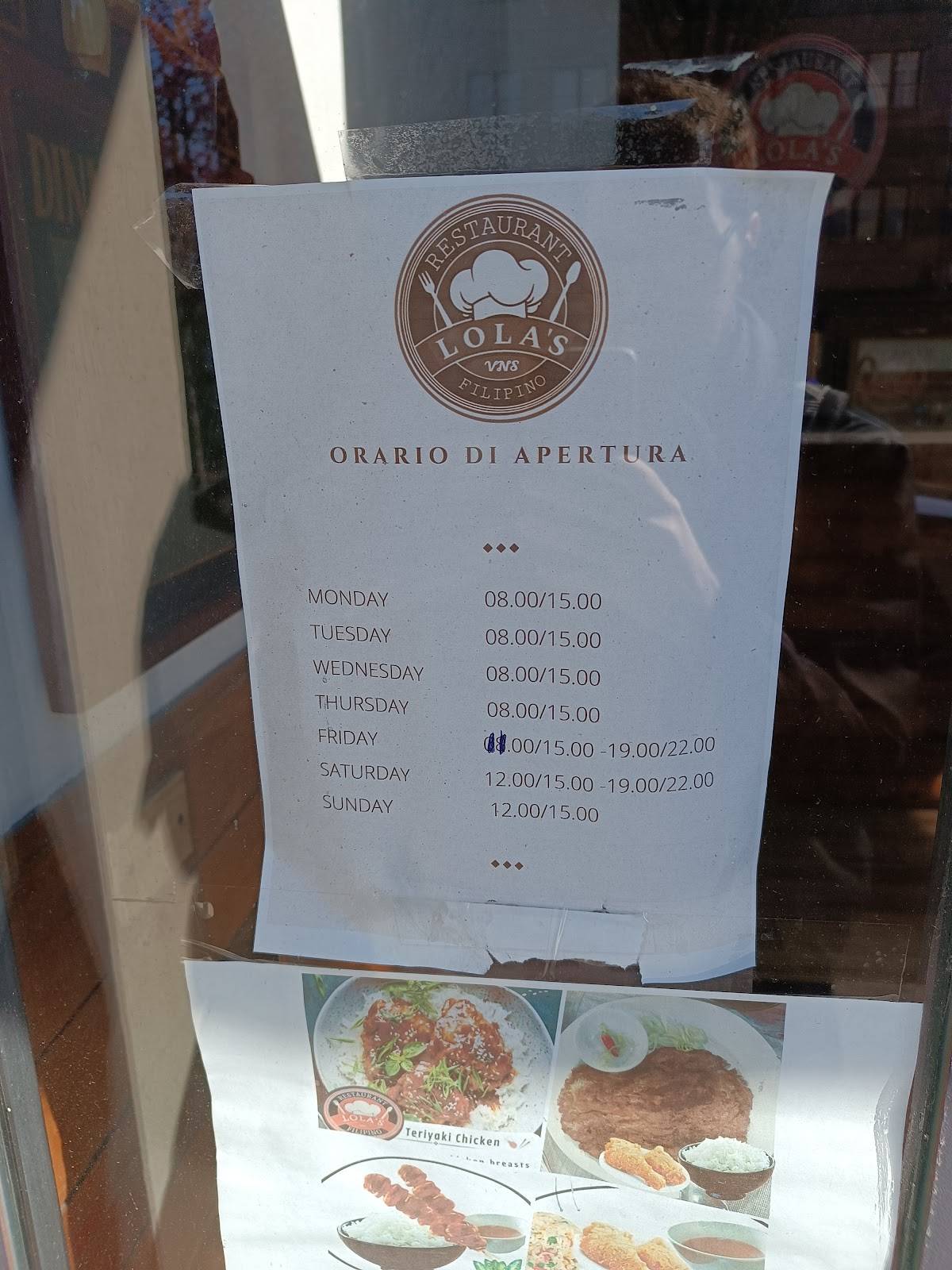 Menu di Lola's 