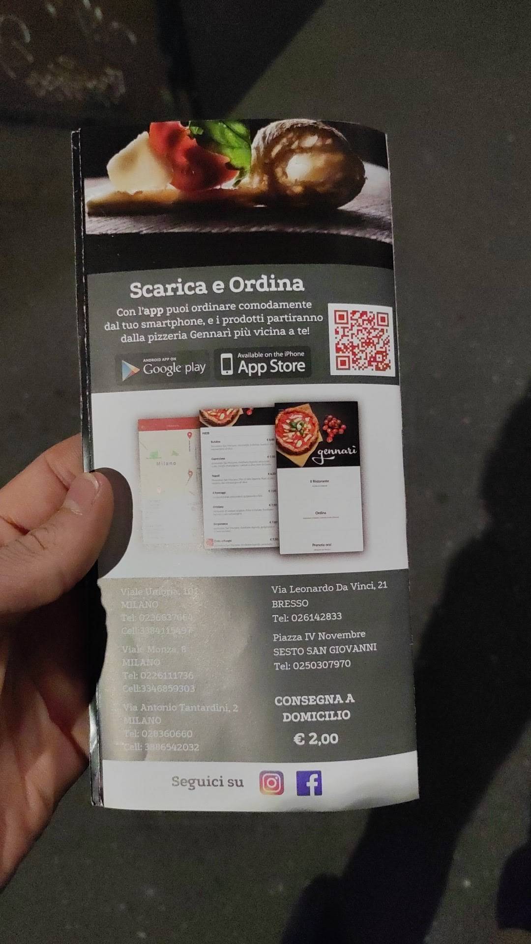 Menu di Pizzeria Gennarì 