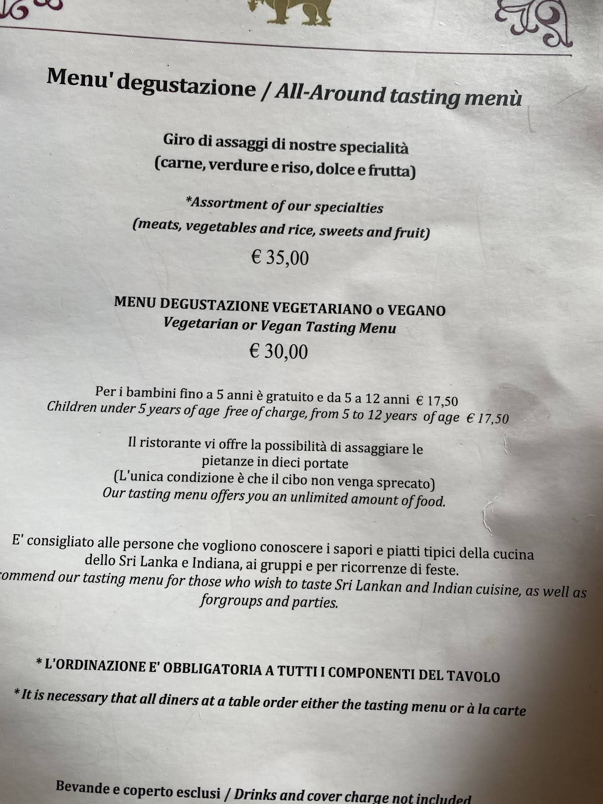 Menu di Serendib 