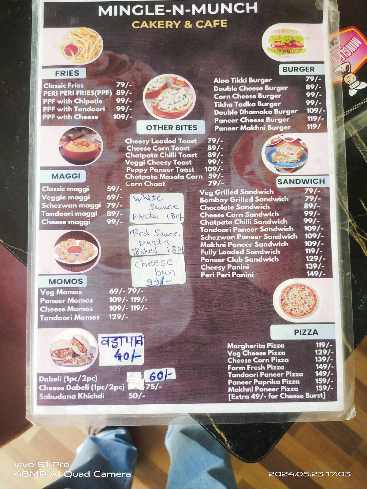 Mingle N Munch Cakery menu