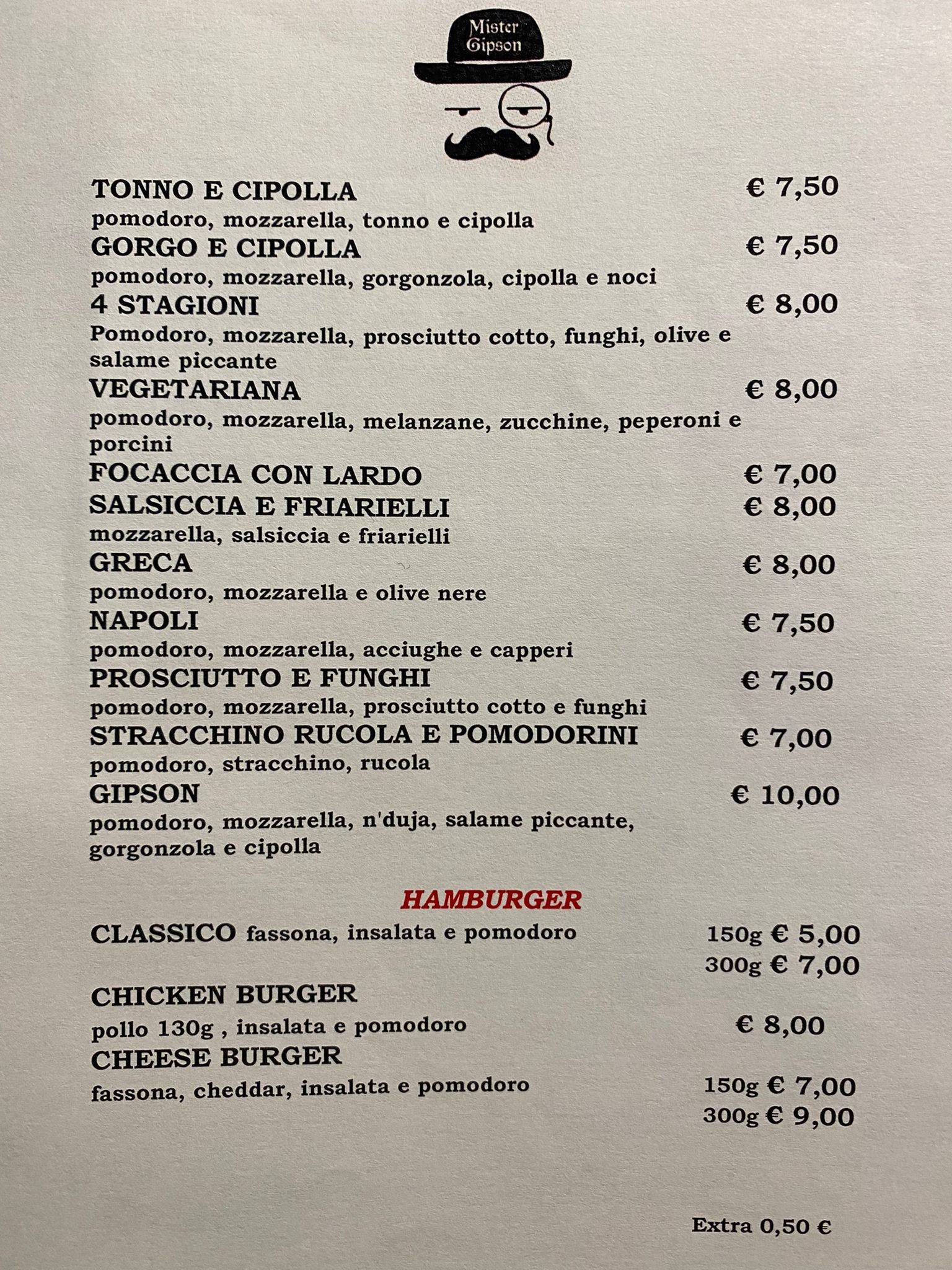 Menu di Mister Gipson Pub 