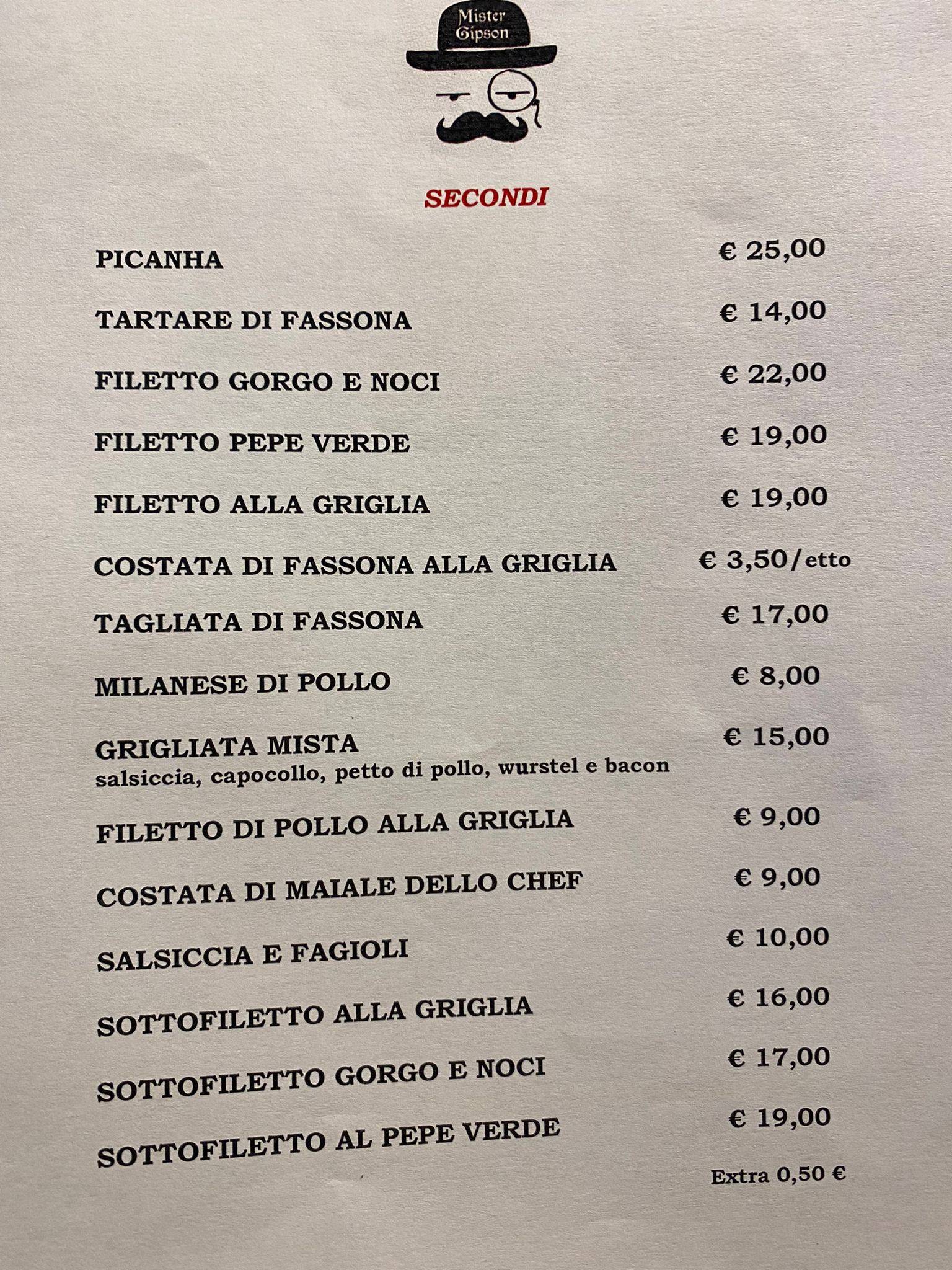 Menu di Mister Gipson Pub 