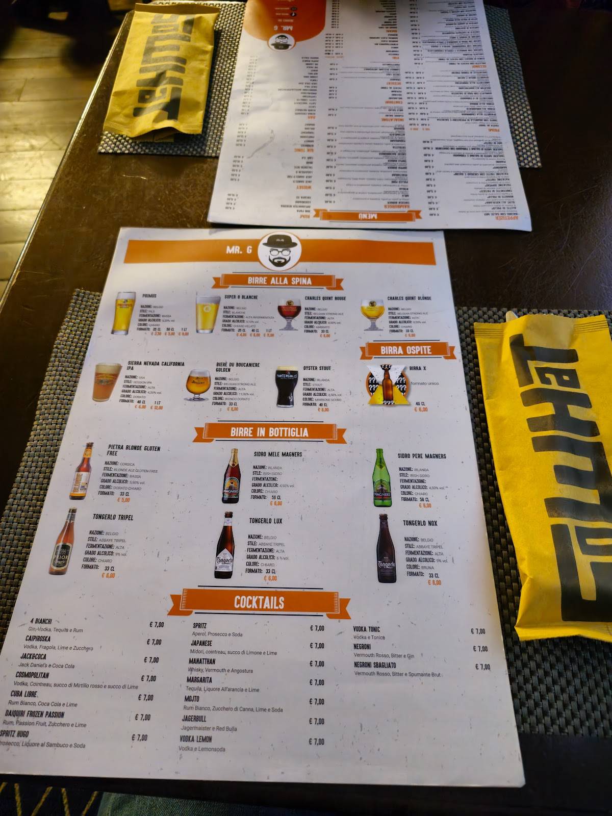 Menu di Mister Gipson Pub 