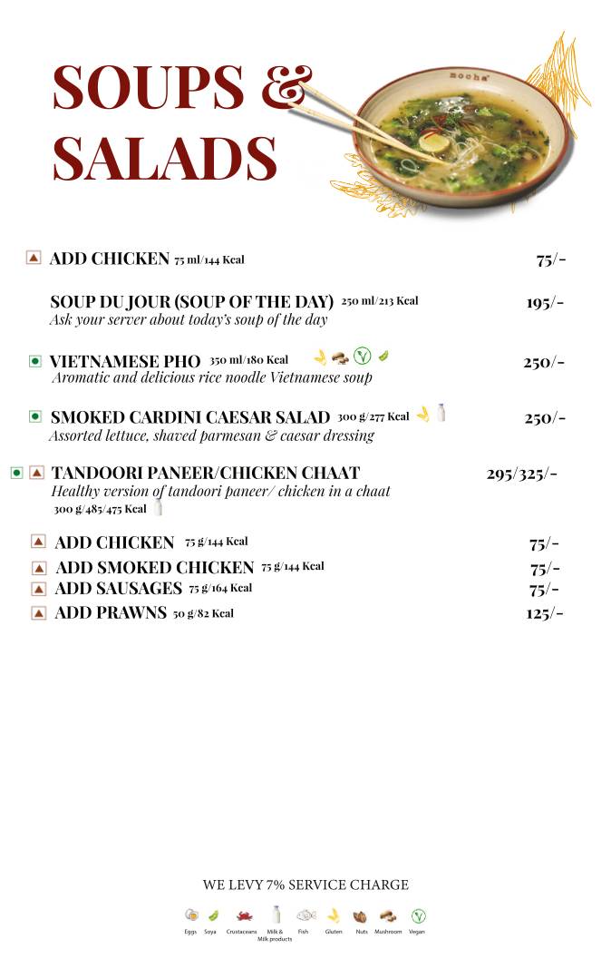 Mocha Cafe & Bar menu