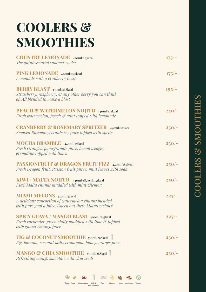Mocha Cafe & Bar menu
