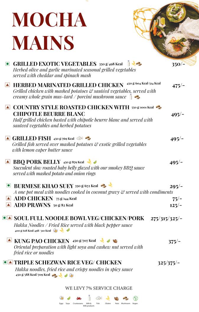 Mocha Cafe & Bar menu