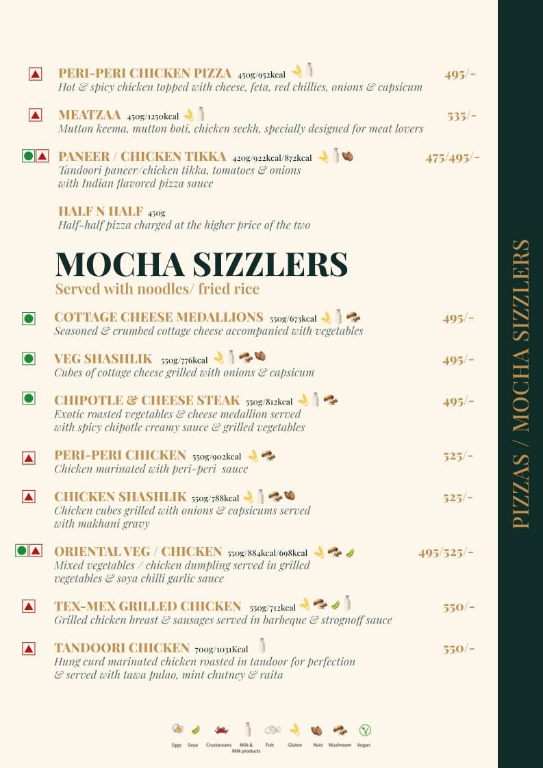 Mocha Cafe & Bar menu