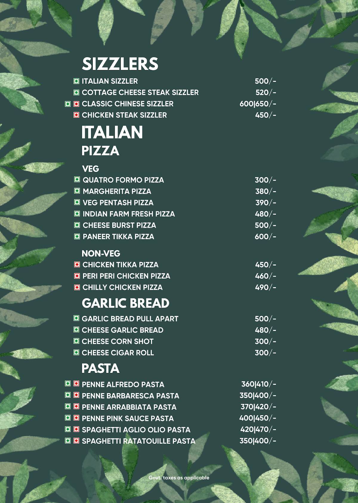 Mood Makers Restro Bar menu