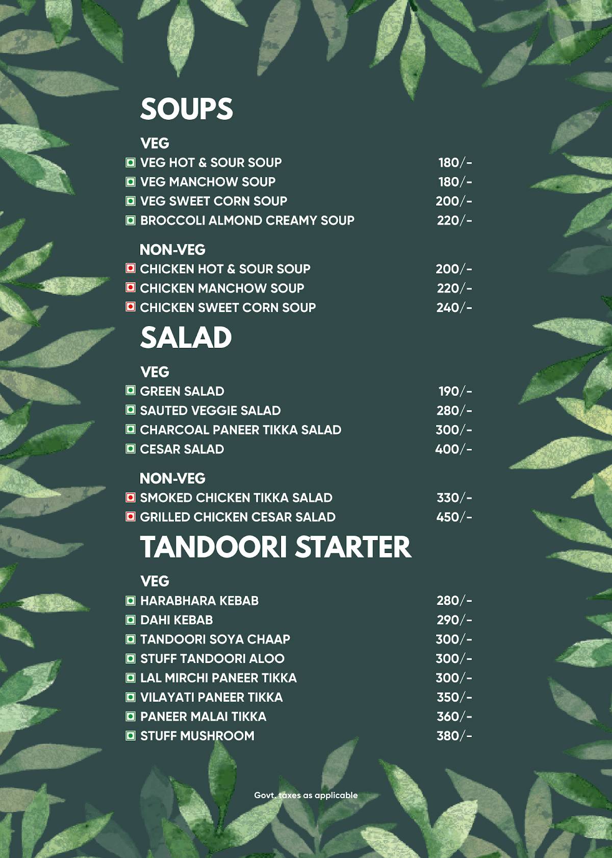 Mood Makers Restro Bar menu