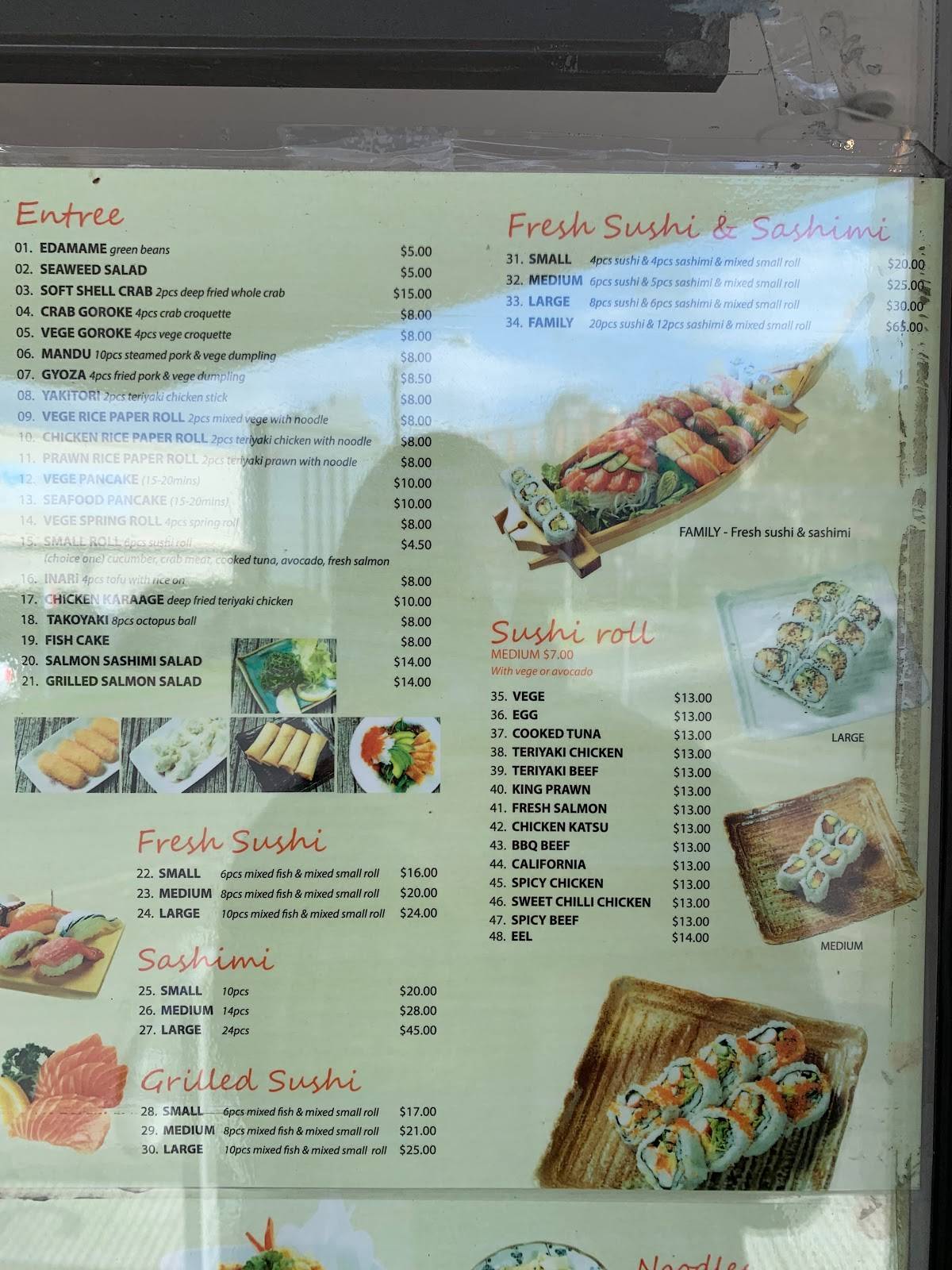 Menu at Moon Sushi Wollongong restaurant, Wollongong, 3/26 Gladstone Ave
