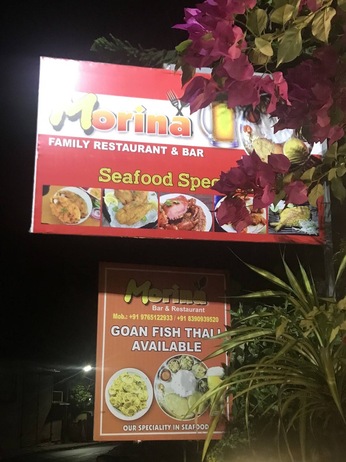 Morina Bar menu