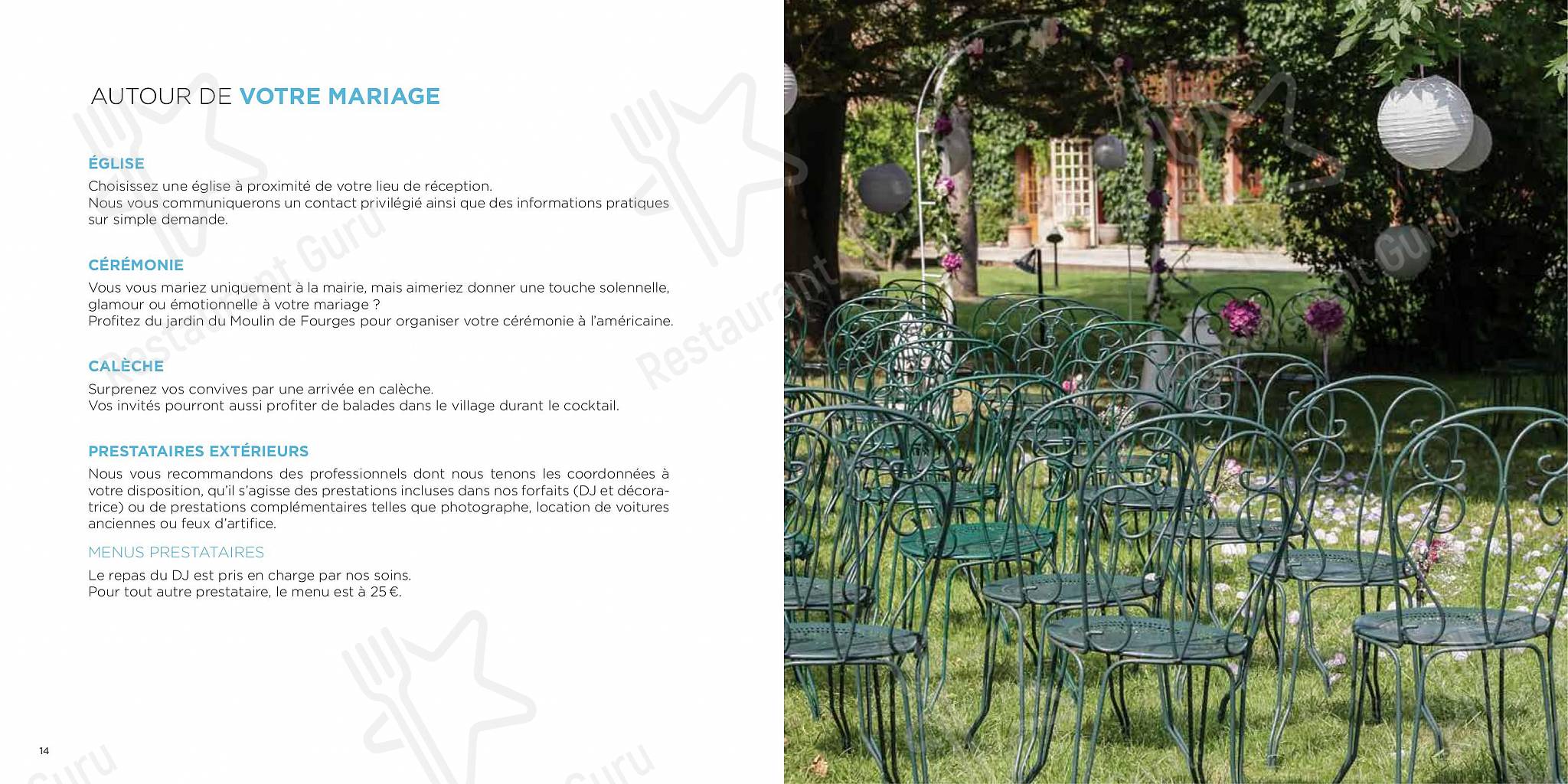 Le Moulin de Fourges dans Fourges - Ночное меню