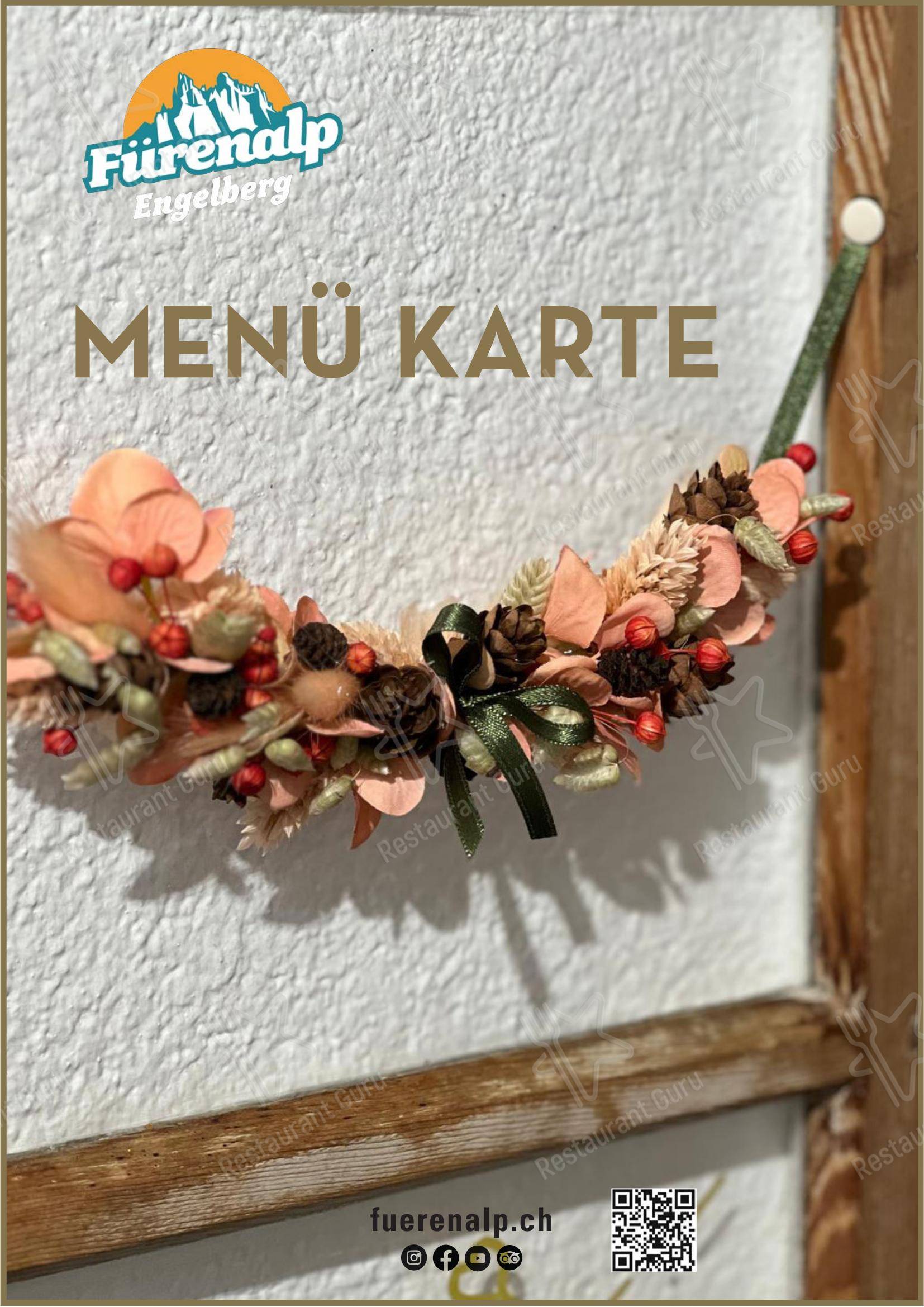 Mountain Restaurant Fürenalp in Engelberg - Menu