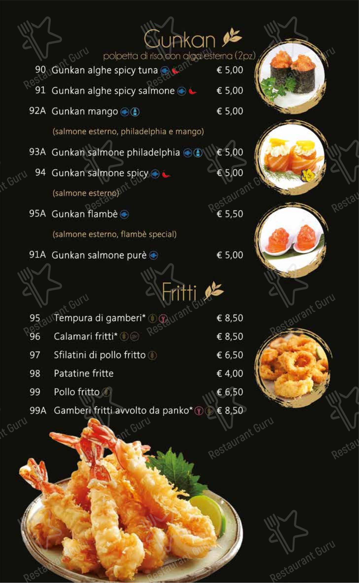 Menu per Mulan sushi ristorante