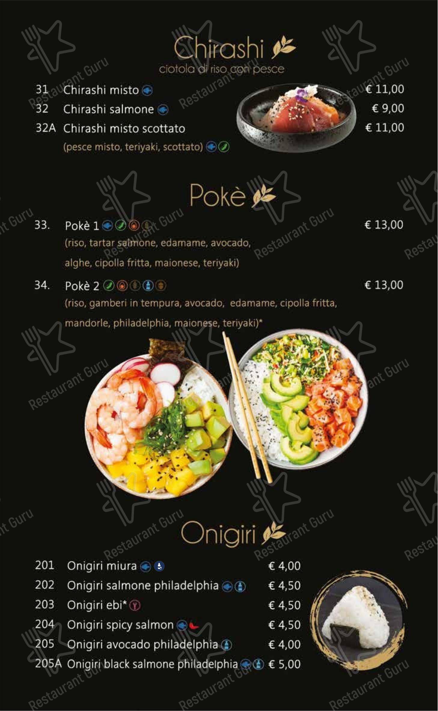 Mulan sushi in Lissone - Menu bar