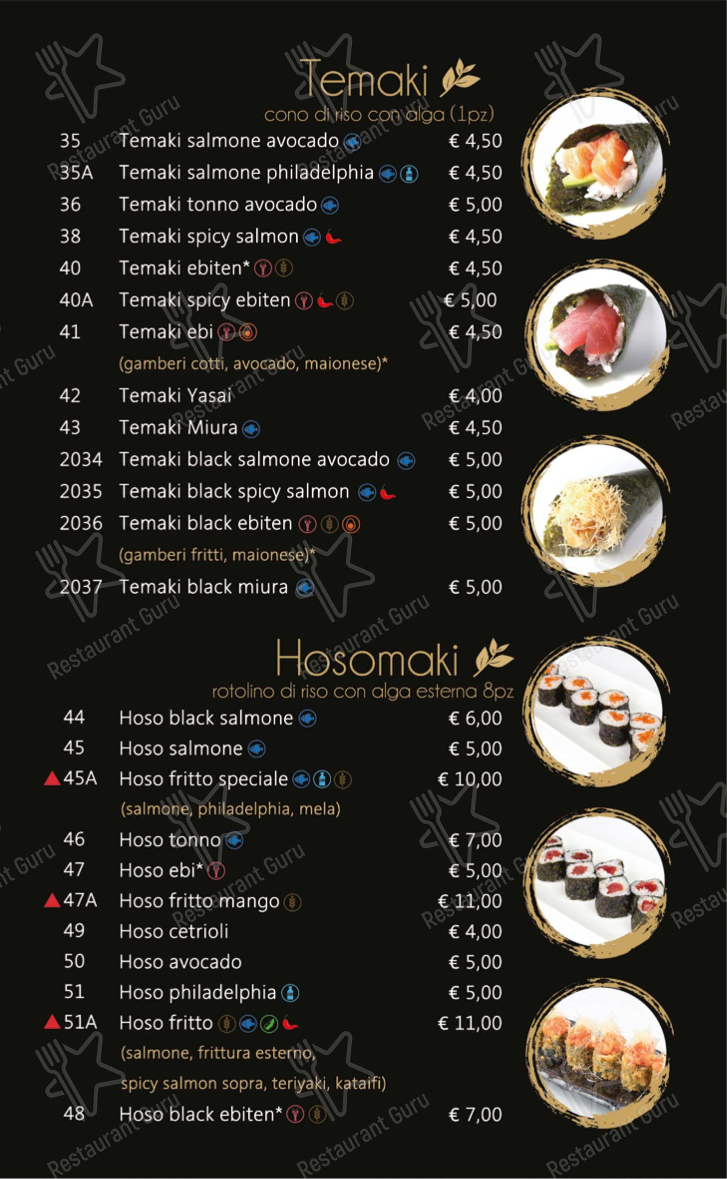 菜单 per Mulan sushi ristorante