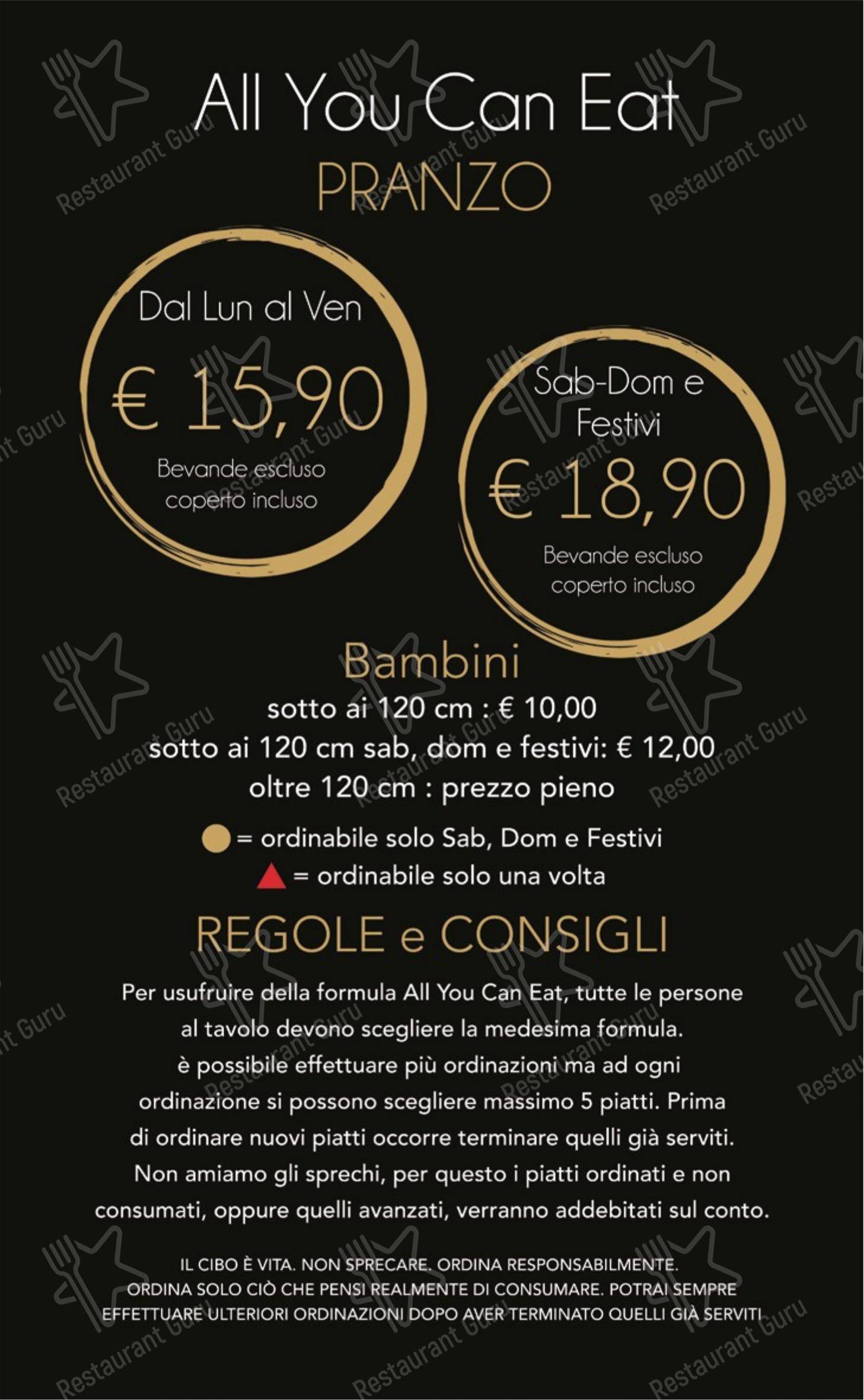 Menu di Mulan sushi - Menu bar