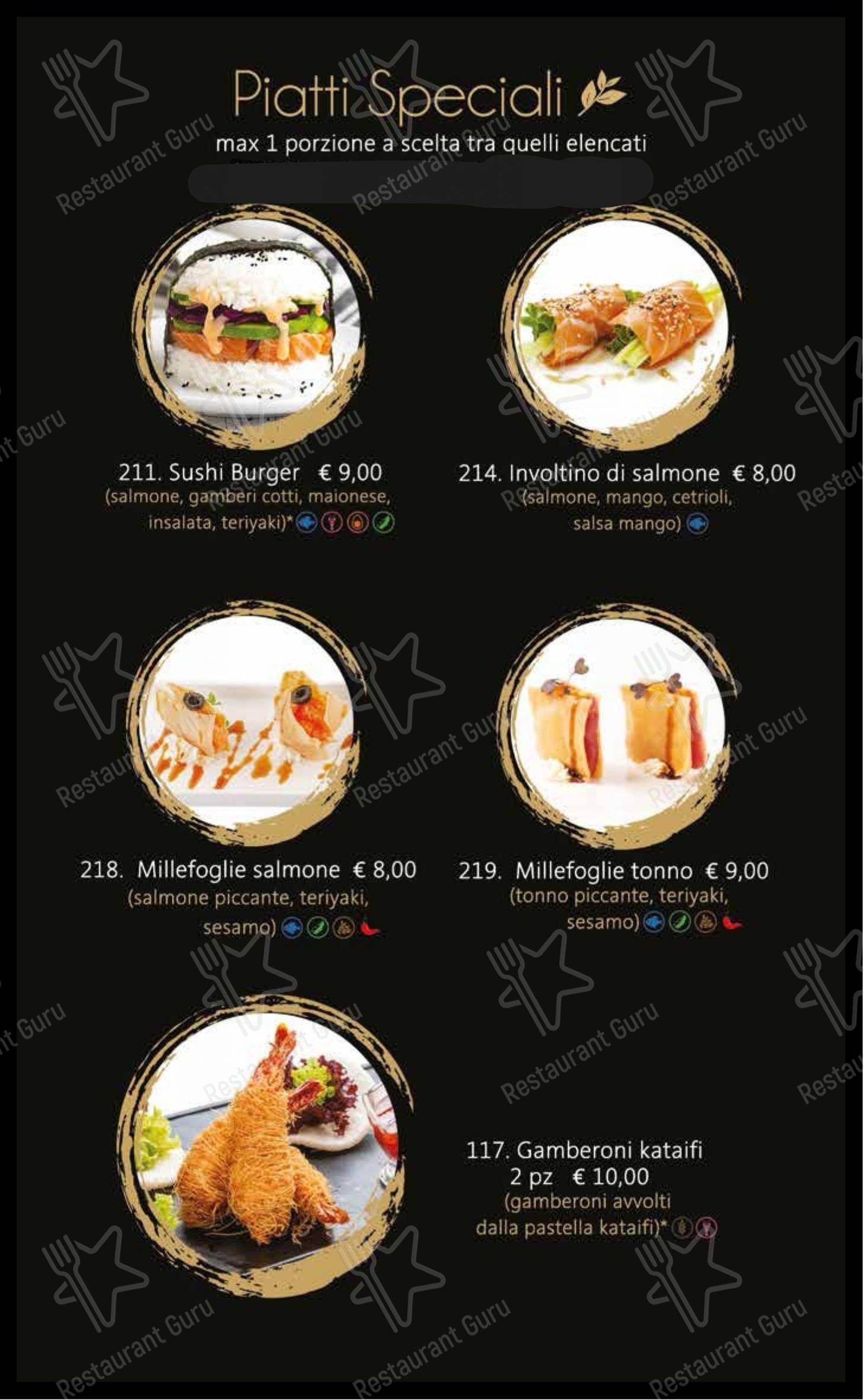 Menu di Mulan sushi - Menu bar