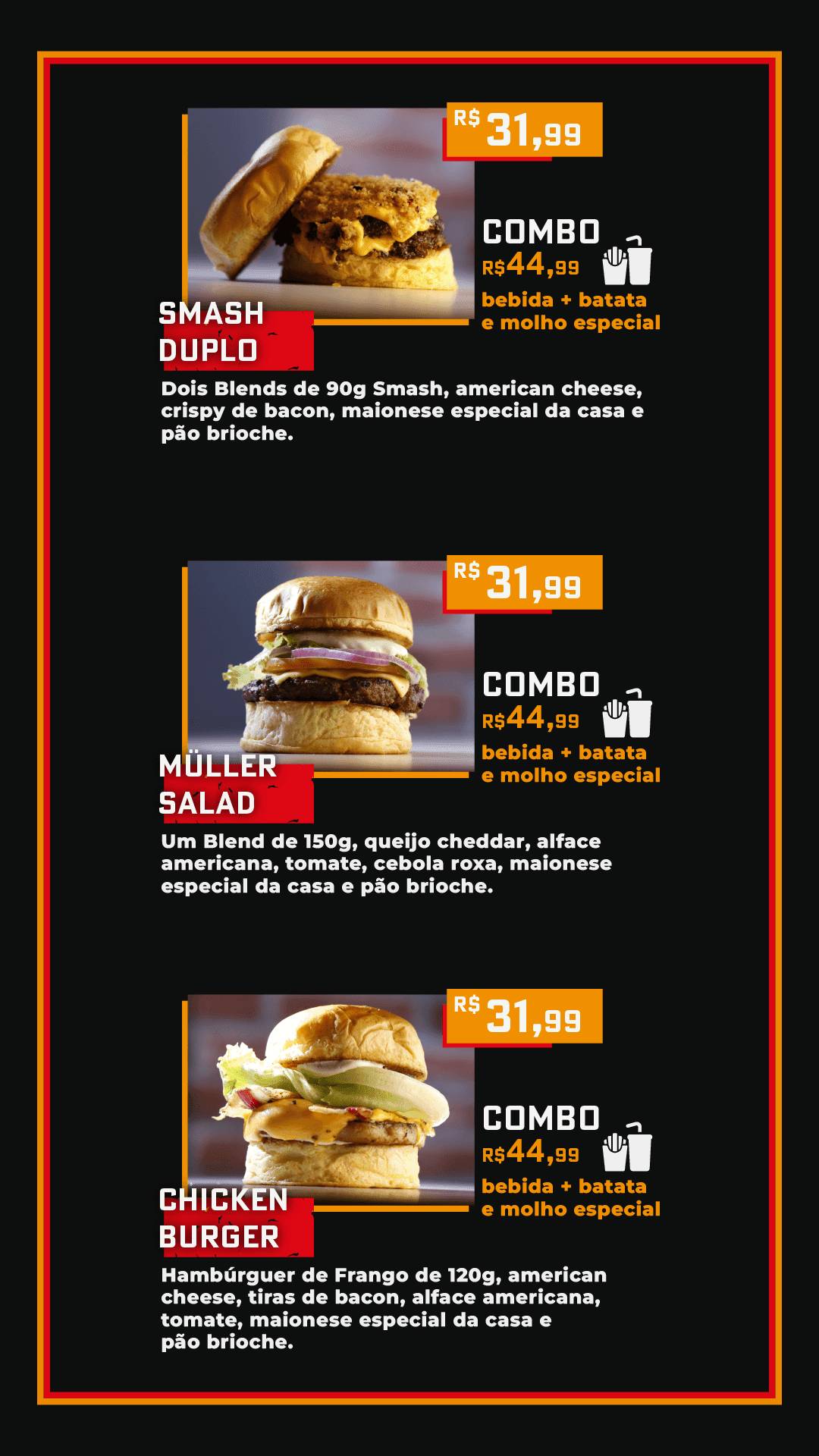 Müller's cardápio