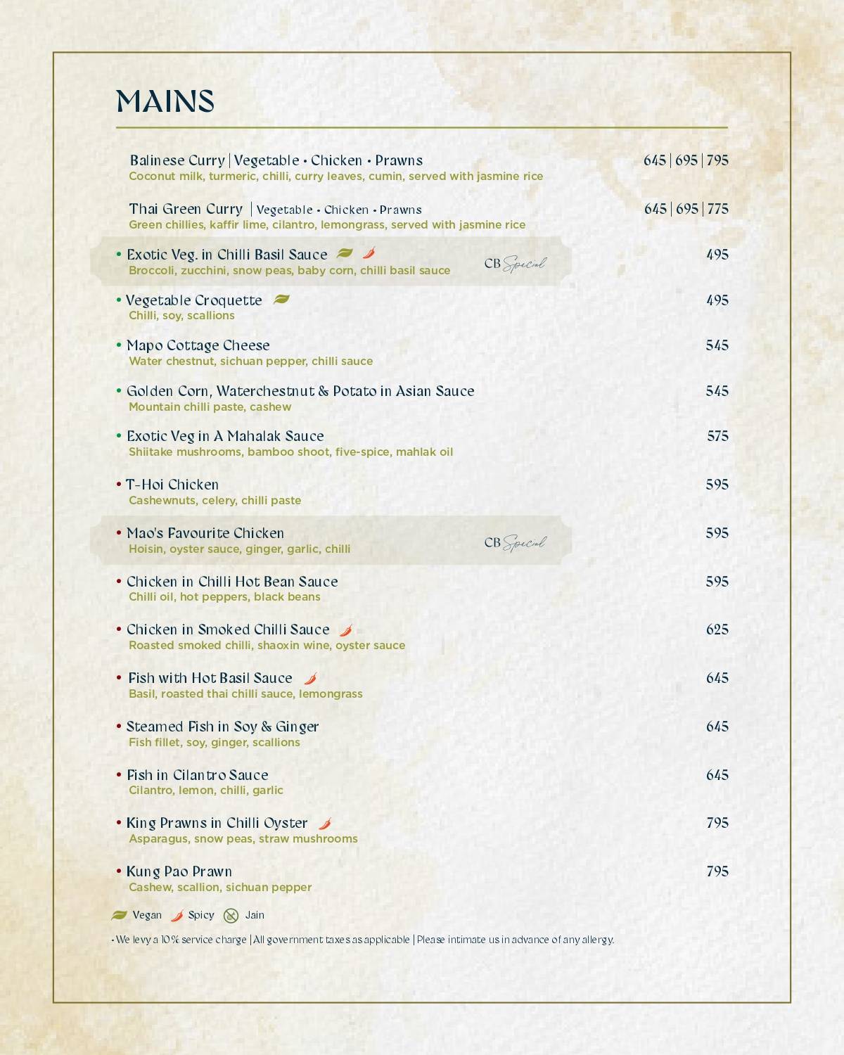 China Bistro BKC menu