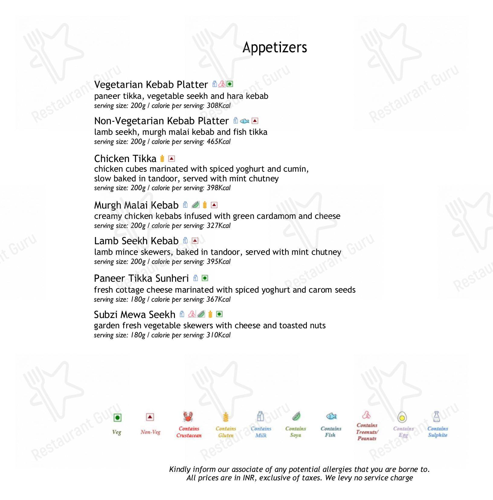 Menu for Citrus - Fine Dining Restaurant in Mumbai