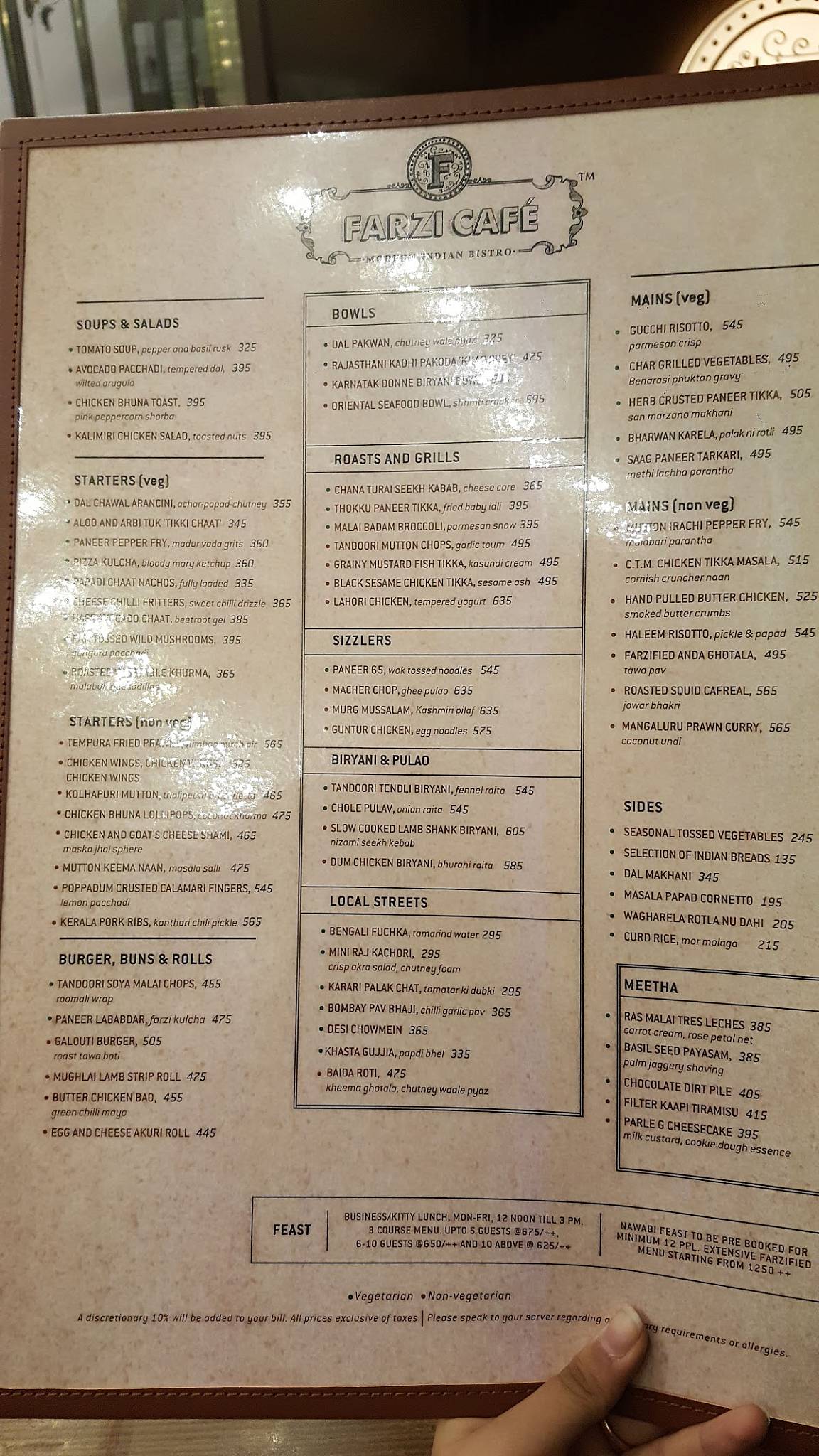 Menu At Farzi Cafe Mumbai Unit No 2