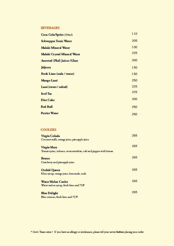 Khyber menu