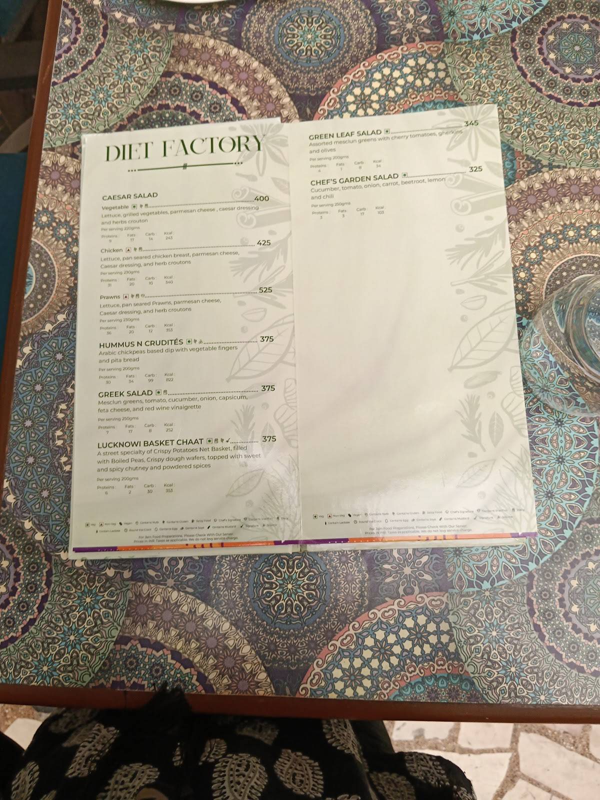 Poolside Cafe menu