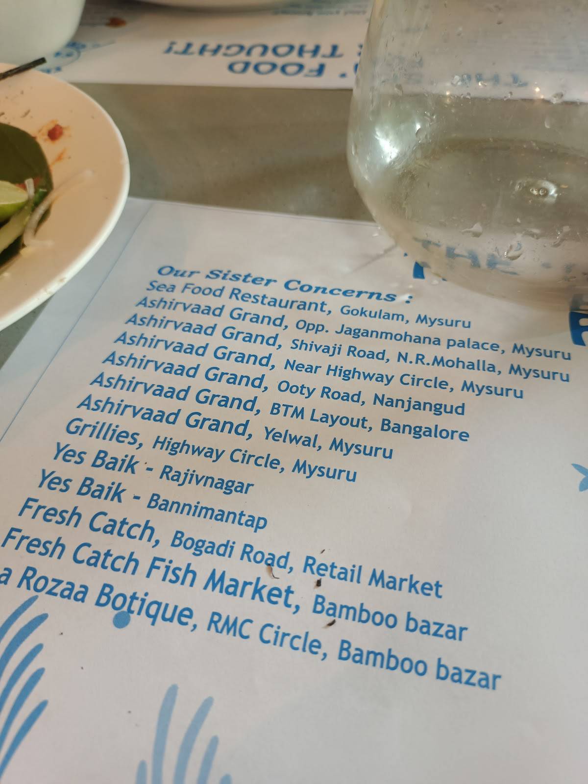 Fresh Catch Seafood Restaurant menu