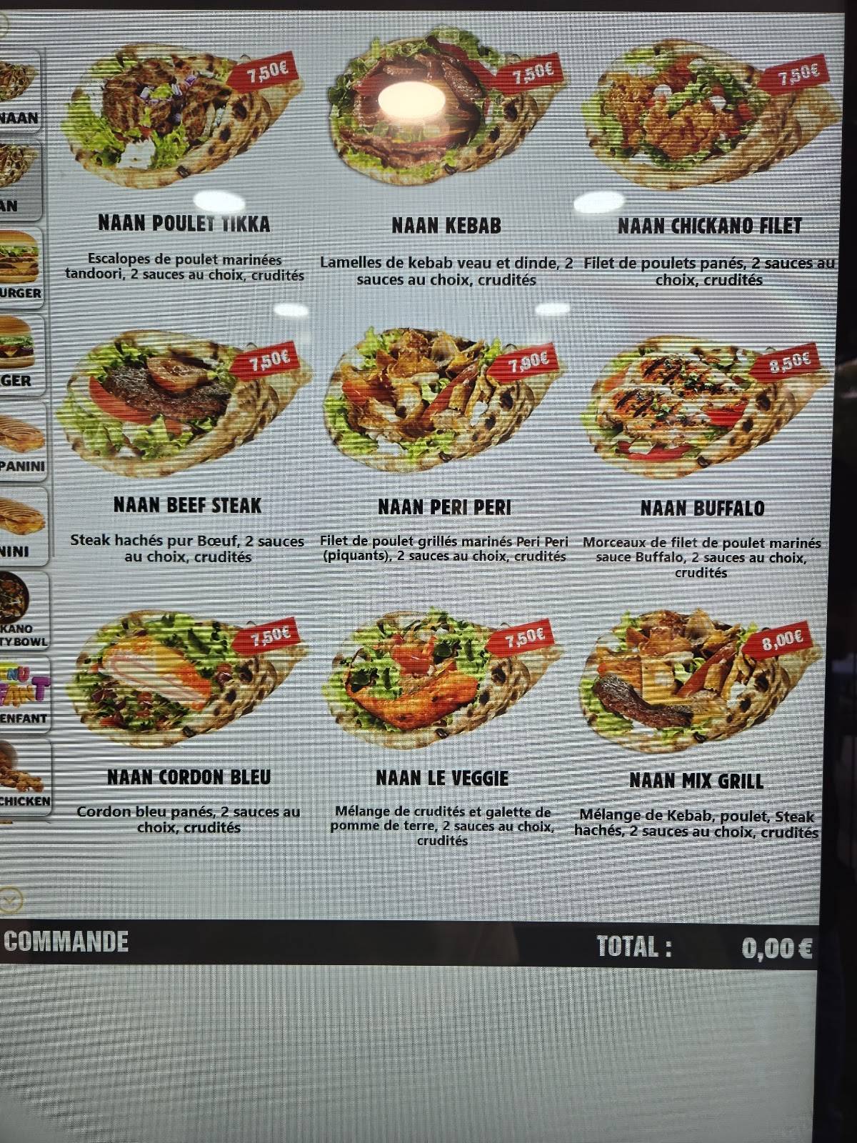 Menu de NAAN'S